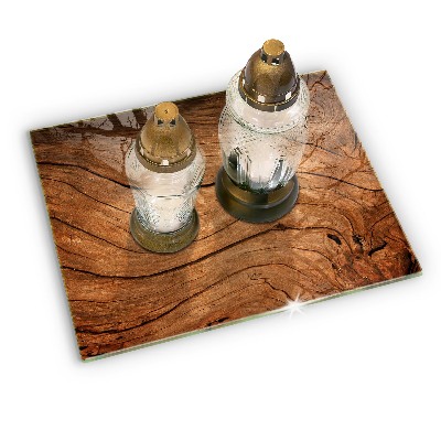 Grave candle coaster decorative Wood plank texture