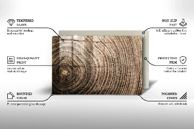 Grave candle coaster decorative Tree rings wood