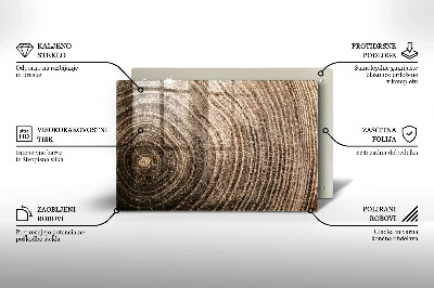 Grave candle coaster decorative Tree rings wood