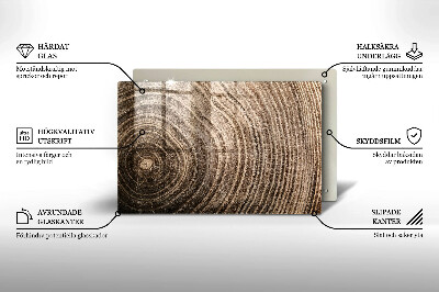 Grave candle coaster decorative Tree rings wood
