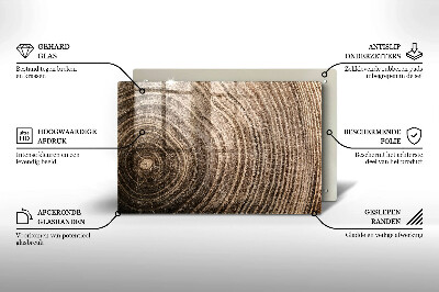 Grave candle coaster decorative Tree rings wood