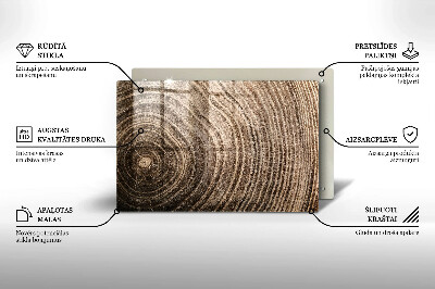 Grave candle coaster decorative Tree rings wood