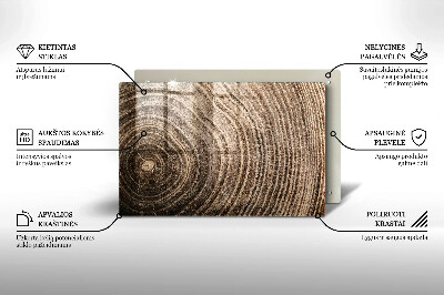 Grave candle coaster decorative Tree rings wood