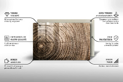 Grave candle coaster decorative Tree rings wood