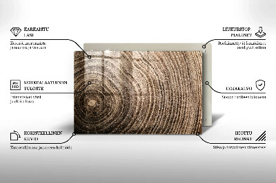 Grave candle coaster decorative Tree rings wood