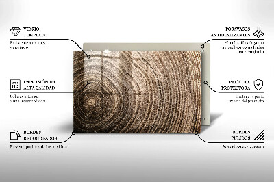 Grave candle coaster decorative Tree rings wood