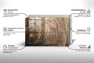 Grave candle coaster decorative Tree rings wood