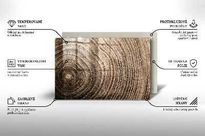 Grave candle coaster decorative Tree rings wood