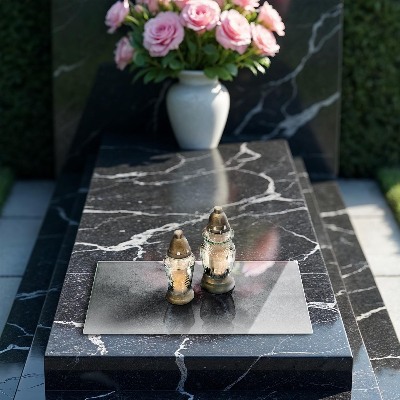 Glass candle plate decorative Concrete stone texture