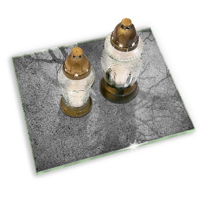 Glass candle plate decorative Concrete stone texture
