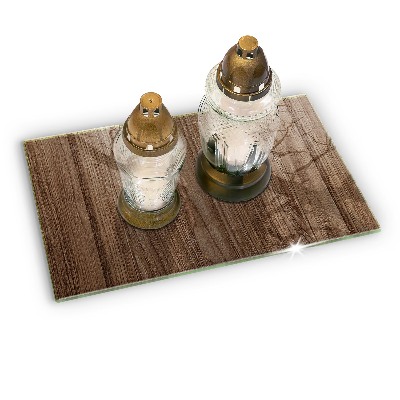 Glass candle plate decorative Wood texture