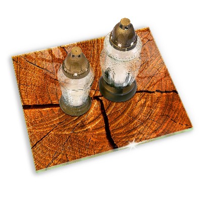 Grave candle coaster decorative Wood trunk structure