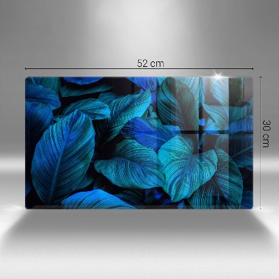Glass candle plate decorative Jungle foliage leaves