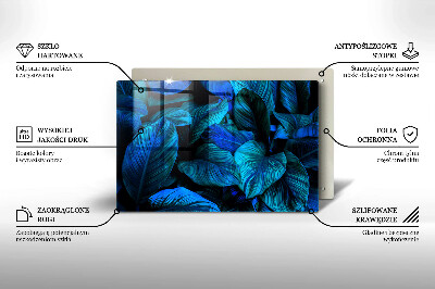 Glass candle plate decorative Jungle foliage leaves