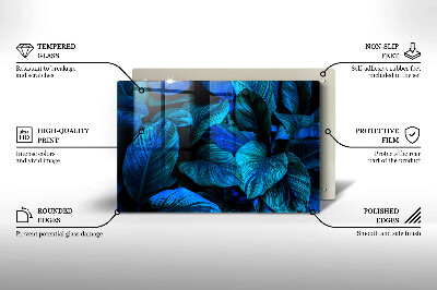 Glass candle plate decorative Jungle foliage leaves