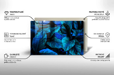 Glass candle plate decorative Jungle foliage leaves