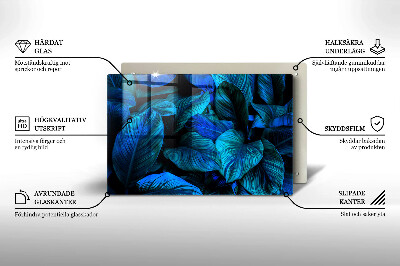 Glass candle plate decorative Jungle foliage leaves