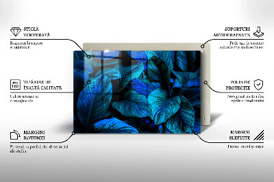 Glass candle plate decorative Jungle foliage leaves