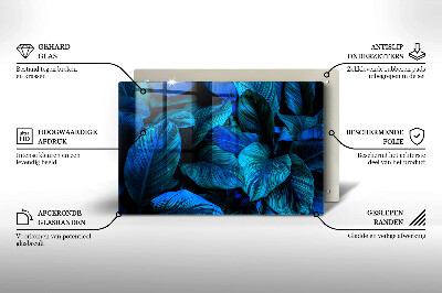 Glass candle plate decorative Jungle foliage leaves