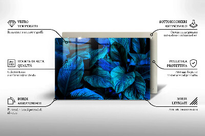 Glass candle plate decorative Jungle foliage leaves