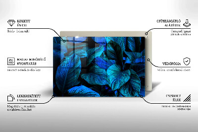 Glass candle plate decorative Jungle foliage leaves