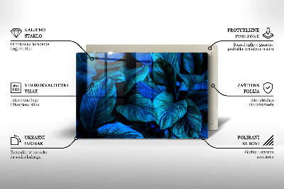 Glass candle plate decorative Jungle foliage leaves