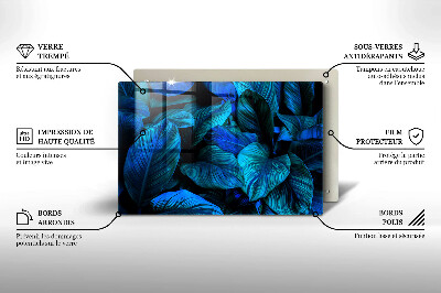 Glass candle plate decorative Jungle foliage leaves