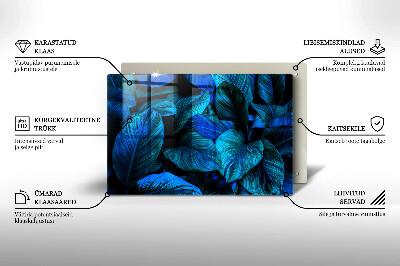 Glass candle plate decorative Jungle foliage leaves