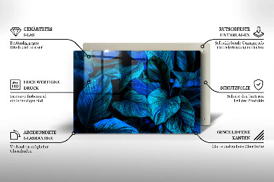 Glass candle plate decorative Jungle foliage leaves