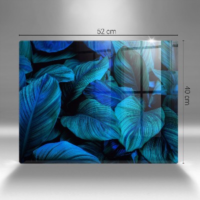 Glass candle plate decorative Jungle foliage leaves
