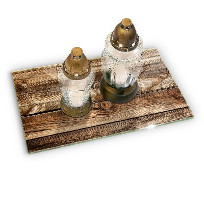 Grave candle coaster decorative Wood plank texture