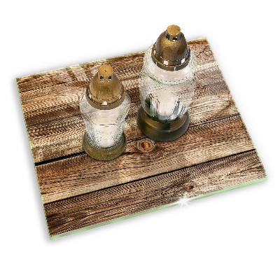 Grave candle coaster decorative Wood plank texture