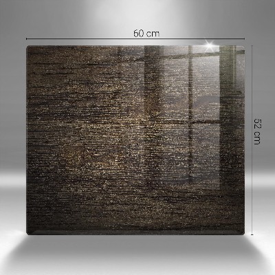 Glass candle plate decorative Bark wood texture