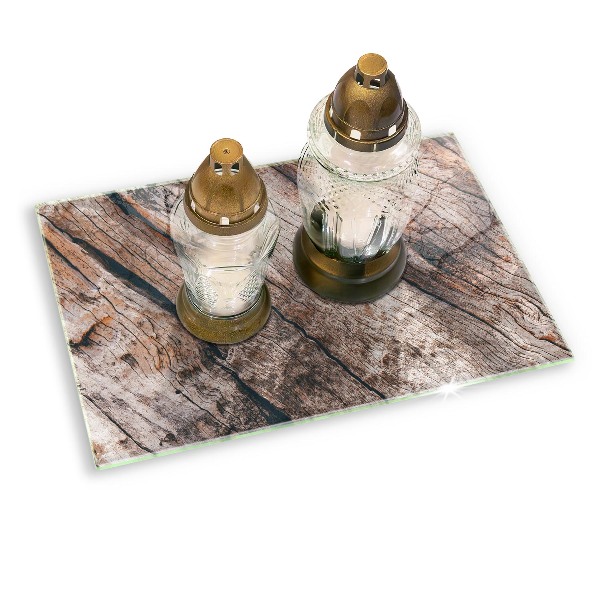 Glass candle plate decorative Wood structure