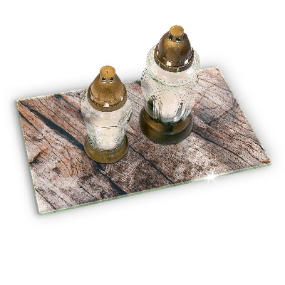 Glass candle plate decorative Wood structure