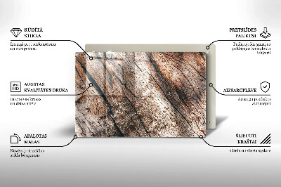 Glass candle plate decorative Wood structure