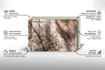 Glass candle plate decorative Wood structure