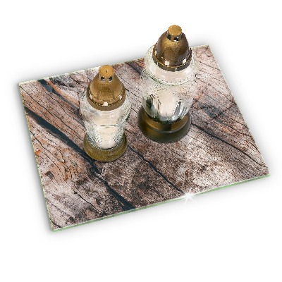 Glass candle plate decorative Wood structure