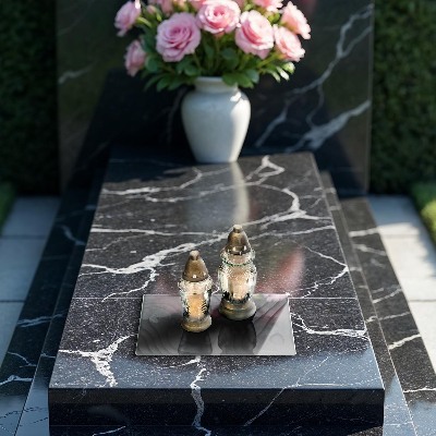 Grave candle coaster decorative 3D stone shapes