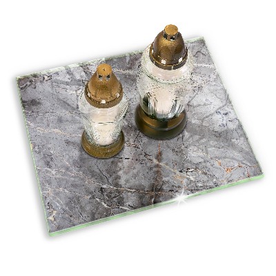 Glass candle plate decorative Stone texture