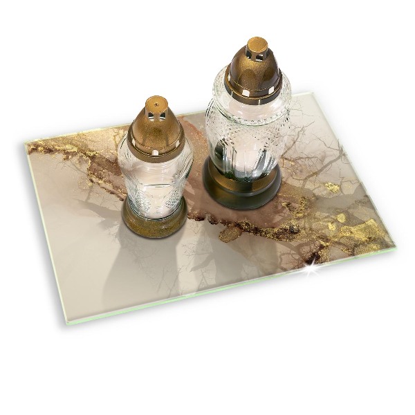 Grave candle coaster decorative Gold abstraction