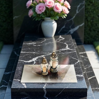 Grave candle coaster decorative Gold abstraction