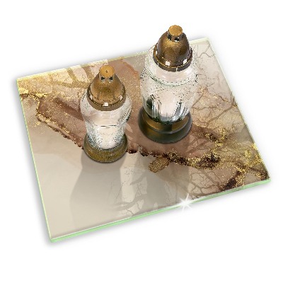 Grave candle coaster decorative Gold abstraction