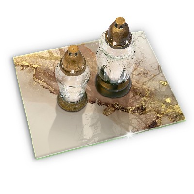 Grave candle coaster decorative Gold abstraction