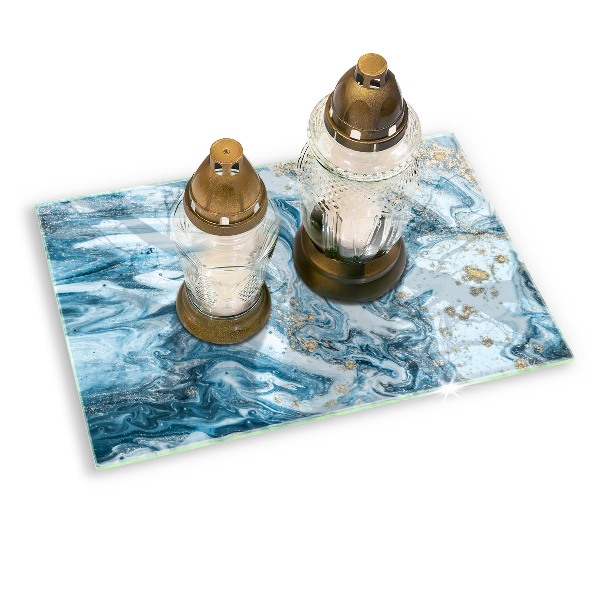 Glass candle plate decorative Structure with gold
