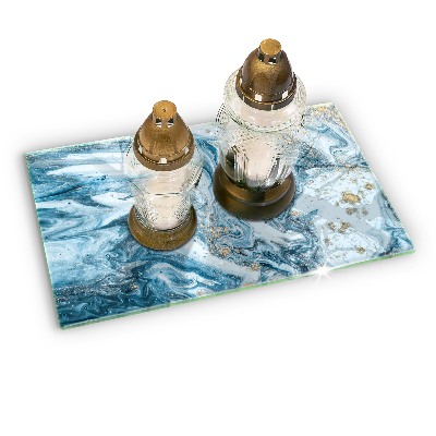 Glass candle plate decorative Structure with gold