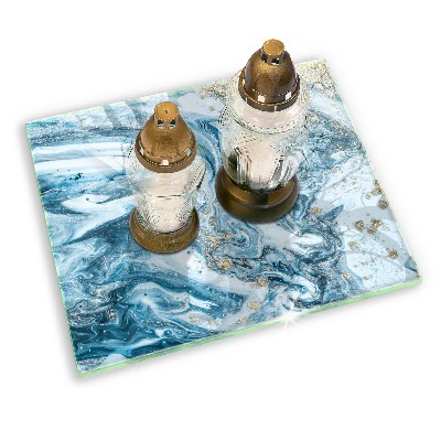 Glass candle plate decorative Structure with gold