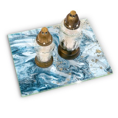 Glass candle plate decorative Structure with gold