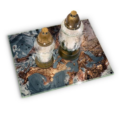 Grave candle coaster decorative Gold rock structure