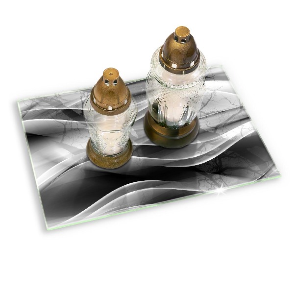 Glass candle plate decorative Abstract soft lines